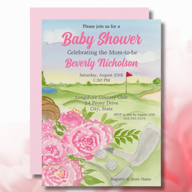 Invitation Baby shower Fête Les Pies Sur Le Golf (Créateur téléchargé)