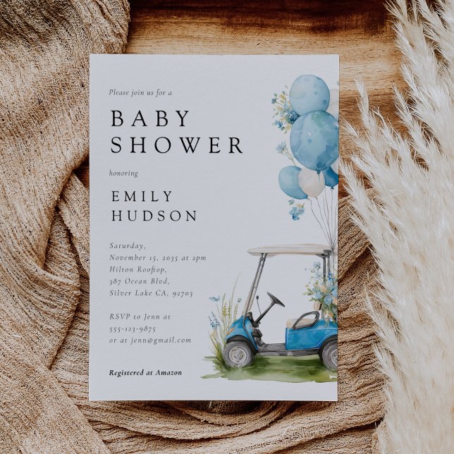 Invitation Baby Shower Fête Par-tee Garçon Golf (Créateur téléchargé)