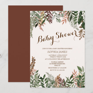 Invitation baby shower Feuille А automne