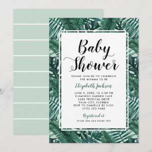 Invitation Baby Shower Feuille de Palmier Tropical Moderne Me