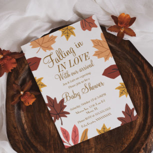 Invitation Baby Shower Feuilles de la Nature d'Automne