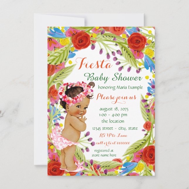 Invitation Baby shower Fiesta mexicain (Devant)