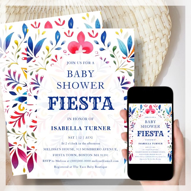 Invitation Baby shower Fiesta mexicain (Créateur téléchargé)