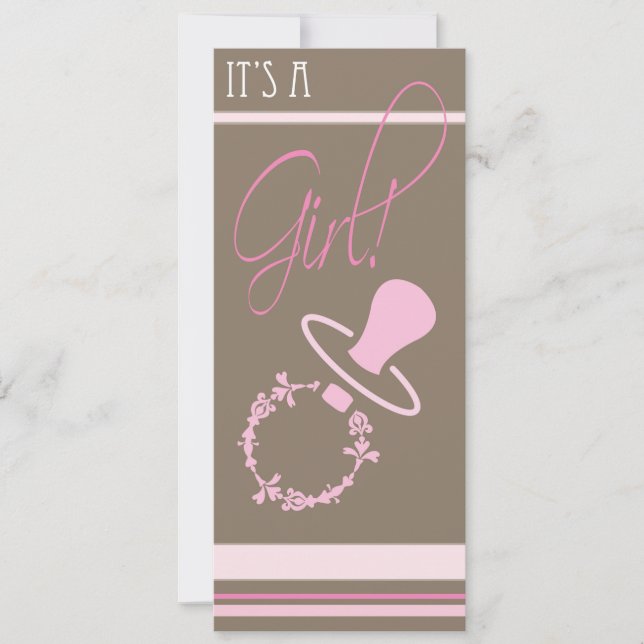 Invitation baby shower - Fille (Devant)