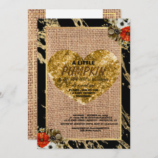 Invitation Baby Shower Fille Automne Citrouille Rustique Toil