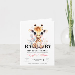 Invitation Baby shower fille Baby shower Giraffe ÉDITABLE