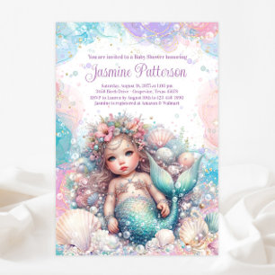 Invitation Baby Shower Fille Belle Sirène