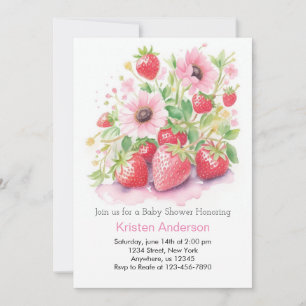 Invitation Baby shower fille Berry mignonne