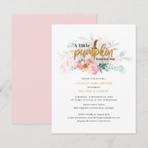 Invitation Baby shower fille Citrouille des couples d'automne
