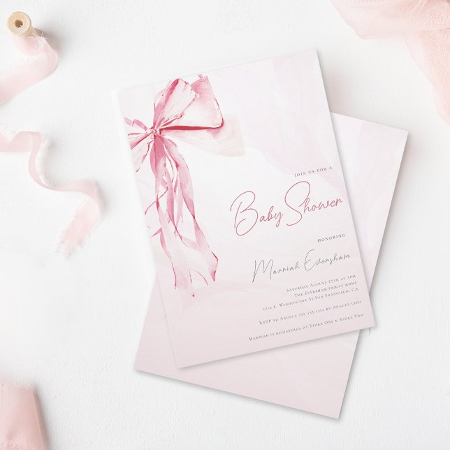 Invitation Baby shower fille coquette rose (Créateur téléchargé)