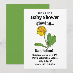Invitation Baby shower fille Dandelion