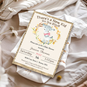 Invitation Baby Shower Fille de la Chèvre de Ferme