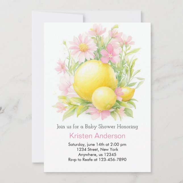 Invitation Baby shower Fille Fille Fille Fille Fille Fille Fi (Devant)