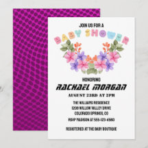 Baby-Shower Fille Fleurs Rose Tendre