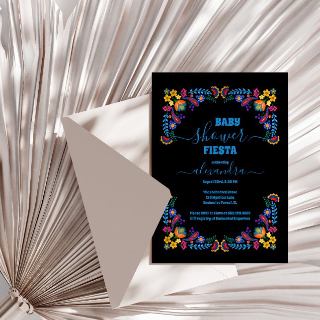 Invitation Baby shower Fille Floral Mexicain tendance (Créateur téléchargé)