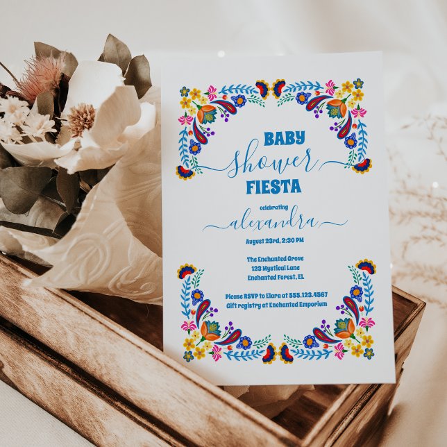 Invitation Baby shower Fille Floral Mexicain tendance (Créateur téléchargé)
