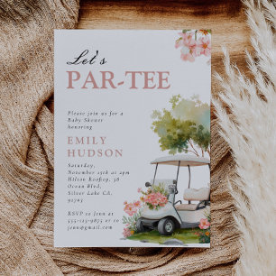 Invitation Baby Shower Fille Golf Let's Par-tee