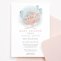 Baby Shower Fille Méduse Baleine Rose Nautique