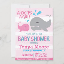 Invitation Baby shower fille nautique
