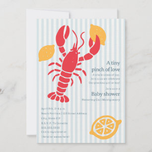 Invitation Baby-Shower Fille ou Garçon Thème Rayures Bleues S