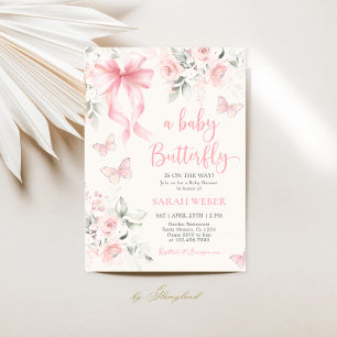 Invitation Baby Shower Fille Papillon