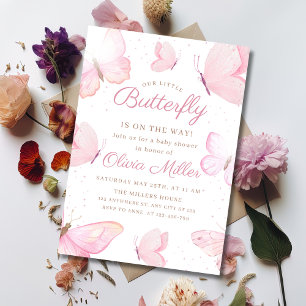 Invitation Baby Shower Fille Papillon Bébé Fille Papillons Ro