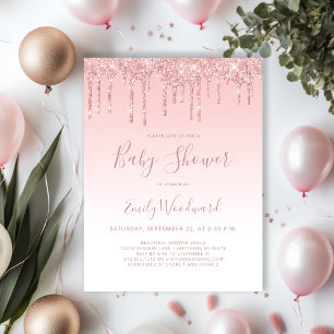 Invitation Baby shower fille Parties scintillant r