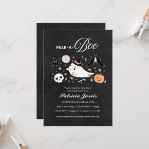 Invitation Baby shower fille Peek-A-Boo Halloween