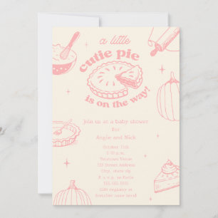 Invitation Baby shower fille rose Citrouille Cutie Pie