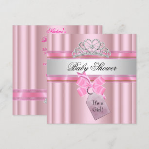 Invitation Baby shower fille rose princesse noire