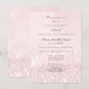 Invitation Baby shower fille rose Rose Blush Pastel Parties s