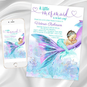 Invitation Baby Shower Fille Sirène