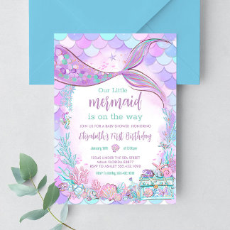 Invitation Baby Shower Fille Sirène
