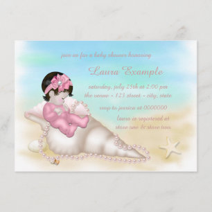 Invitation Baby Shower Fille sur la Plage