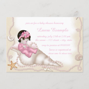 Invitation Baby Shower Fille sur la Plage