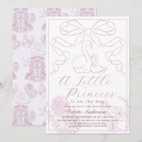 Baby shower fille Swan Pink Toile de Jouy