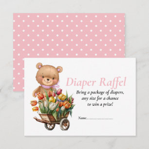 Invitation Baby shower fille Teddy floral couche Raffel