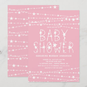 Invitation Baby shower fille Twinkle Stars