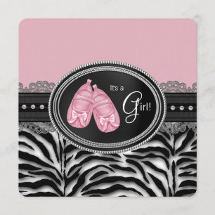 Invitation Baby Shower Fille Zèbre