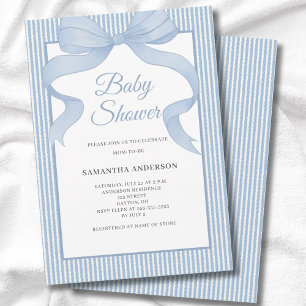 Invitation Baby Shower Filleul Arc-en-ciel Bleu 