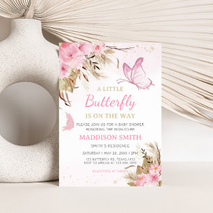 Invitation Baby Shower Fleur de Papillon