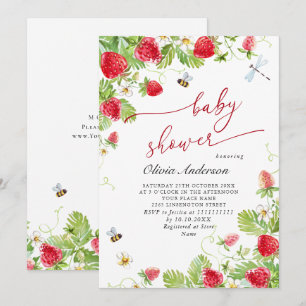 Invitation Baby Shower Fleur de Prairie à l'aquarelle Tendanc