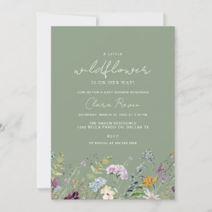 Invitation Baby shower Fleur Petit Fleur sauvage