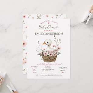 Invitation Baby-Shower Fleur Rose Gosling