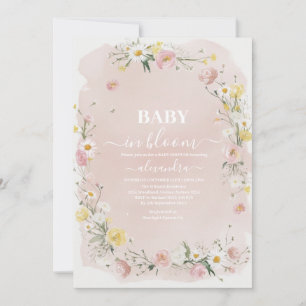 Invitation Baby shower fleur sauvage à charpente