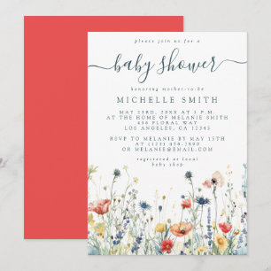 Invitation Baby shower Fleur sauvage animé