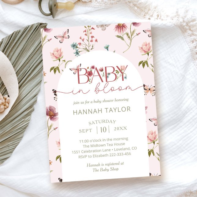 Invitation Baby shower Fleur sauvage bébé en fleurs (Créateur téléchargé)