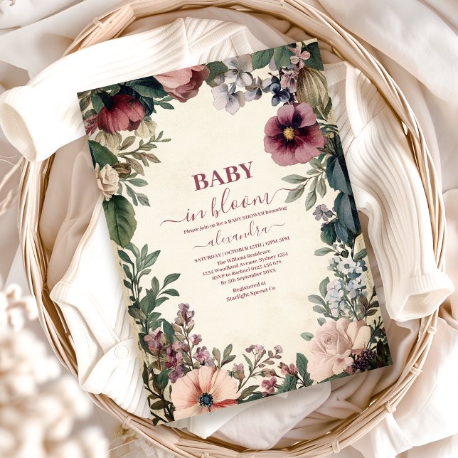 Invitation Baby shower Fleur sauvage bébé en fleurs printemps (Créateur téléchargé)