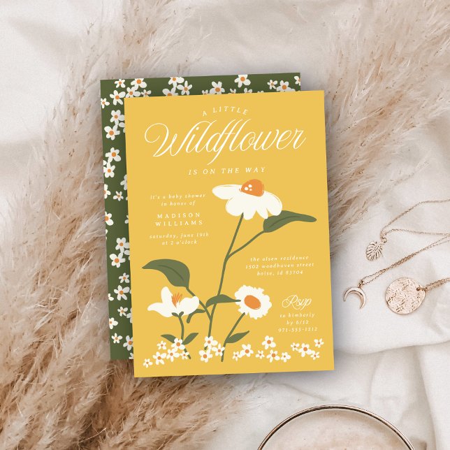 Invitation Baby shower fleur sauvage Blooms (Créateur téléchargé)