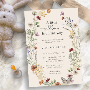 Invitation Baby shower Fleur sauvage Boho